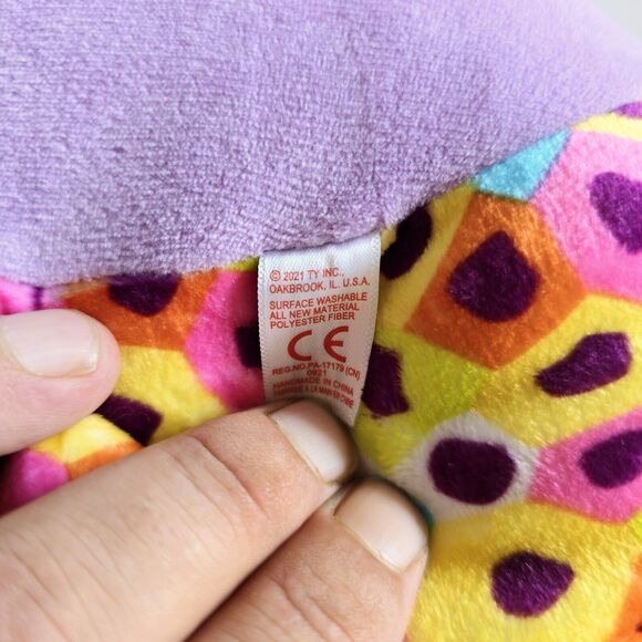 Rainbow Squish-A-Boos Plush Giselle TY Squishies Leopard 10 Inch May 12 Birthday - Picture 14 of 14